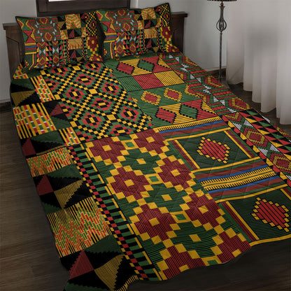 African American Quilt Kente Fusion Quilt Bed Set Version 2