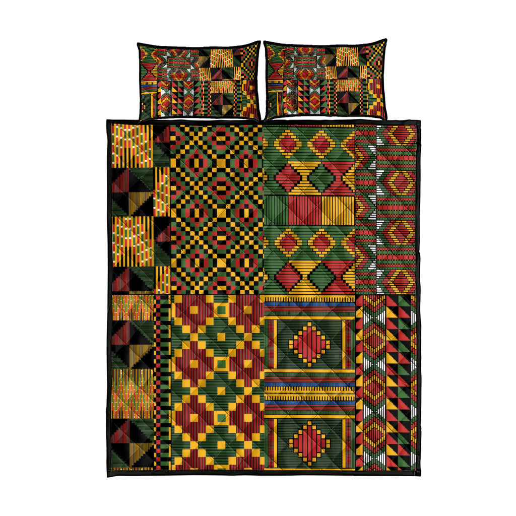 African American Quilt Kente Fusion Quilt Bed Set Version 2