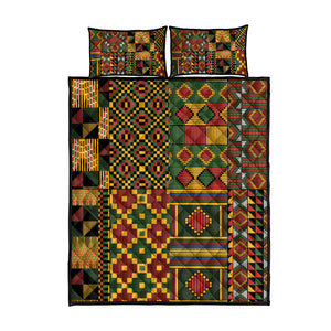 African American Quilt Kente Fusion Quilt Bed Set Version 2