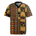 African American Quilt Kente Fusion Rugby Jersey Version 2
