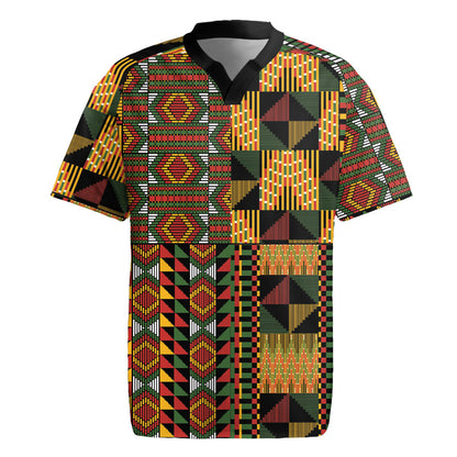 African American Quilt Kente Fusion Rugby Jersey Version 2