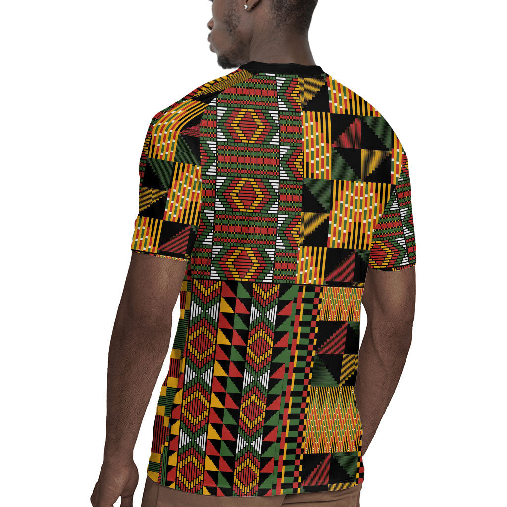 African American Quilt Kente Fusion Rugby Jersey Version 2