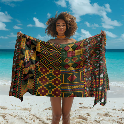 African American Quilt Kente Fusion Sarong Version 2