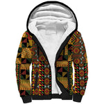 African American Quilt Kente Fusion Sherpa Hoodie Version 2