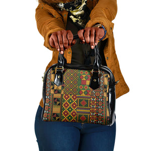 African American Quilt Kente Fusion Shoulder Handbag Version 2