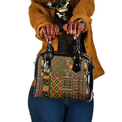 African American Quilt Kente Fusion Shoulder Handbag Version 2