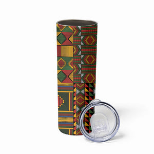 African American Quilt Kente Fusion Skinny Tumbler Version 2
