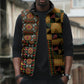 African American Quilt Kente Fusion Sleeveless Puffer Jacket Version 2