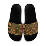 African American Quilt Kente Fusion Slide Sandals Version 2