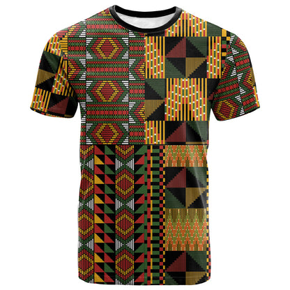 African American Quilt Kente Fusion T shirt Version 2