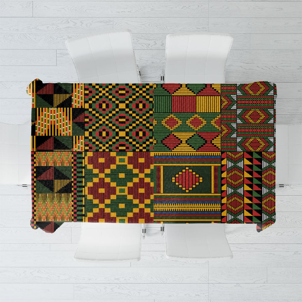 African American Quilt Kente Fusion Tablecloth Version 2