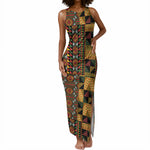 African American Quilt Kente Fusion Tank Maxi Dress Version 2