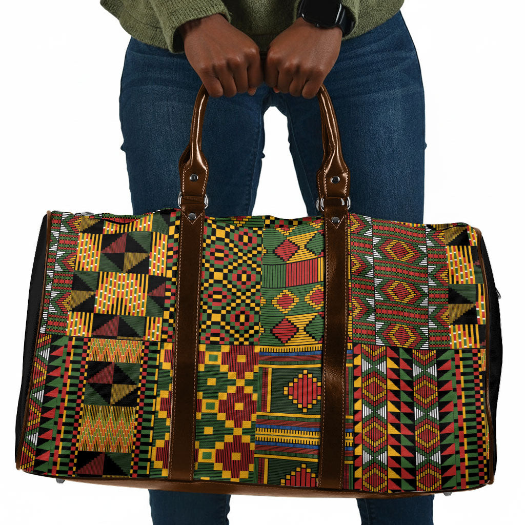 African American Quilt Kente Fusion Travel Bag Version 2