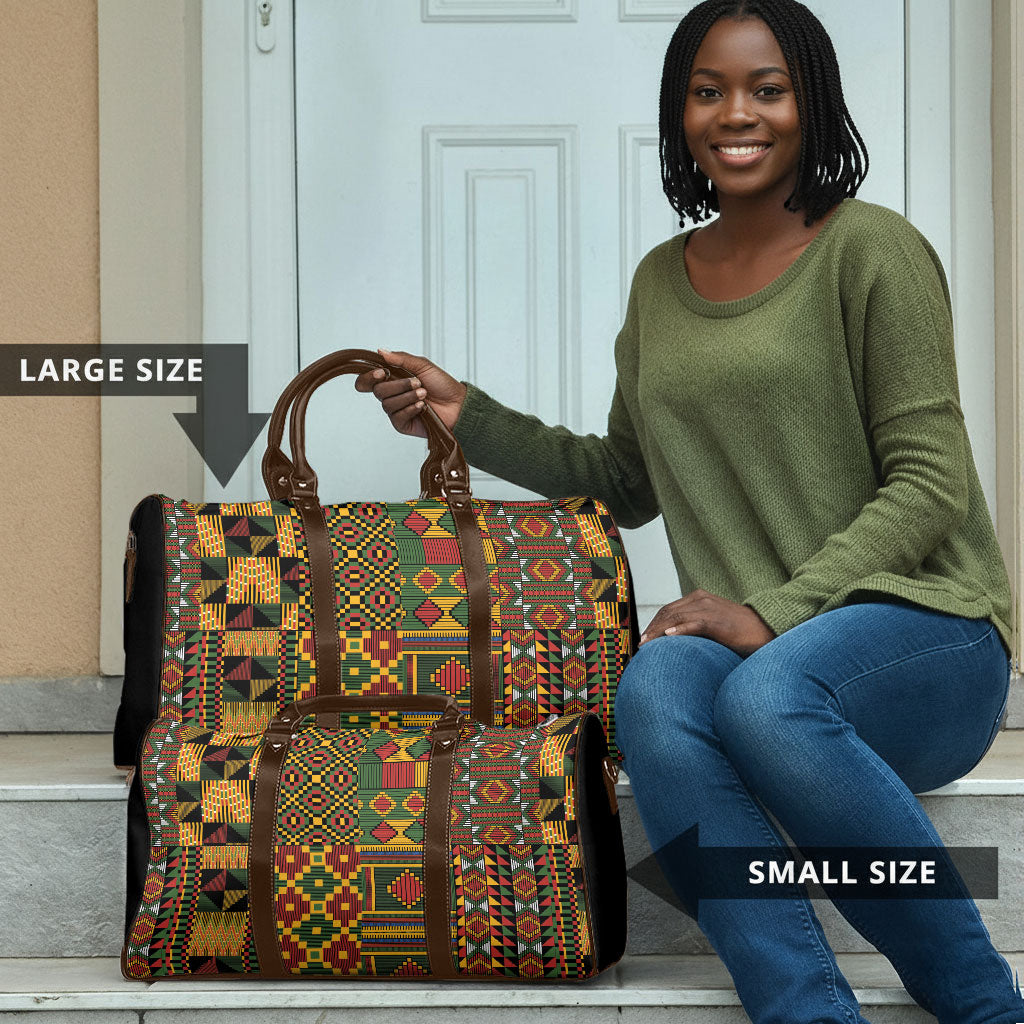 African American Quilt Kente Fusion Travel Bag Version 2