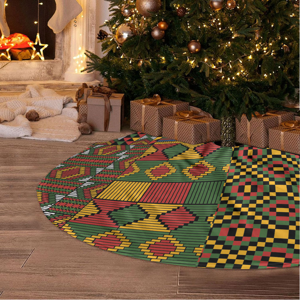 African American Quilt Kente Fusion Tree Skirt Version 2