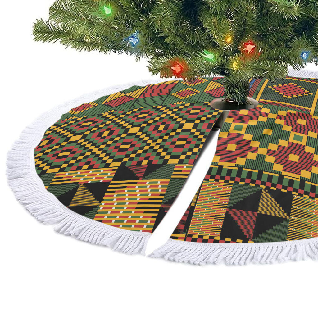 African American Quilt Kente Fusion Tree Skirt Version 2