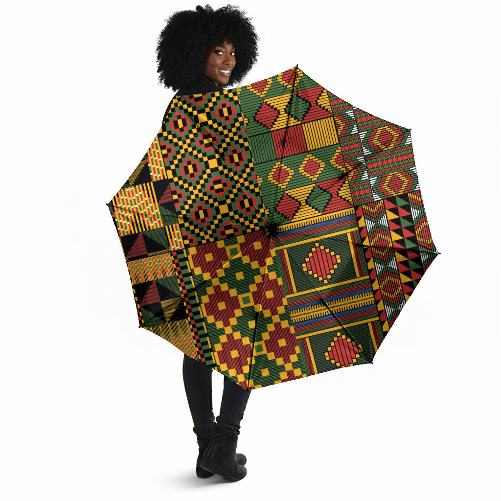 African American Quilt Kente Fusion Umbrella Version 2