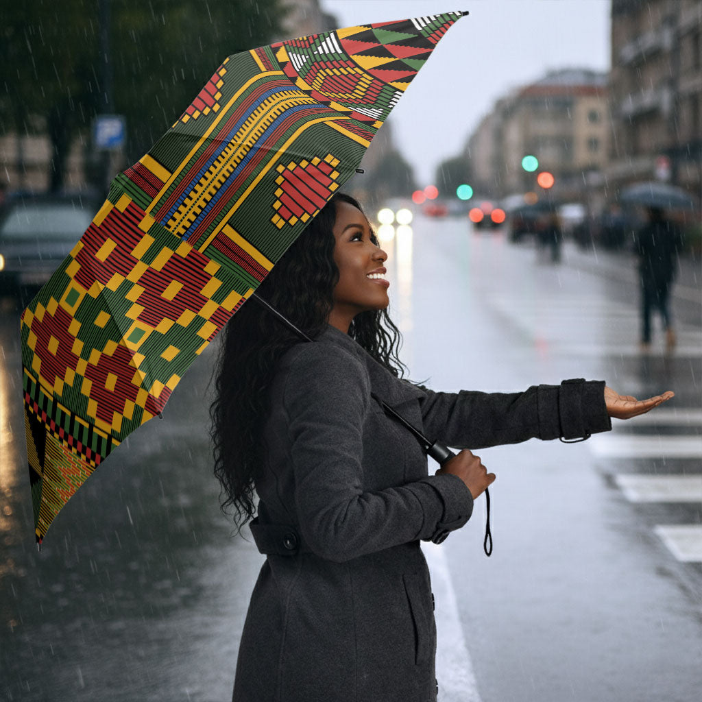 African American Quilt Kente Fusion Umbrella Version 2