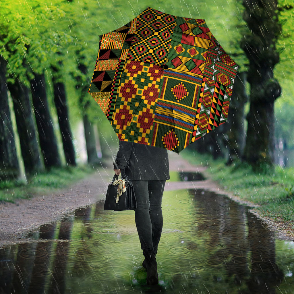 African American Quilt Kente Fusion Umbrella Version 2