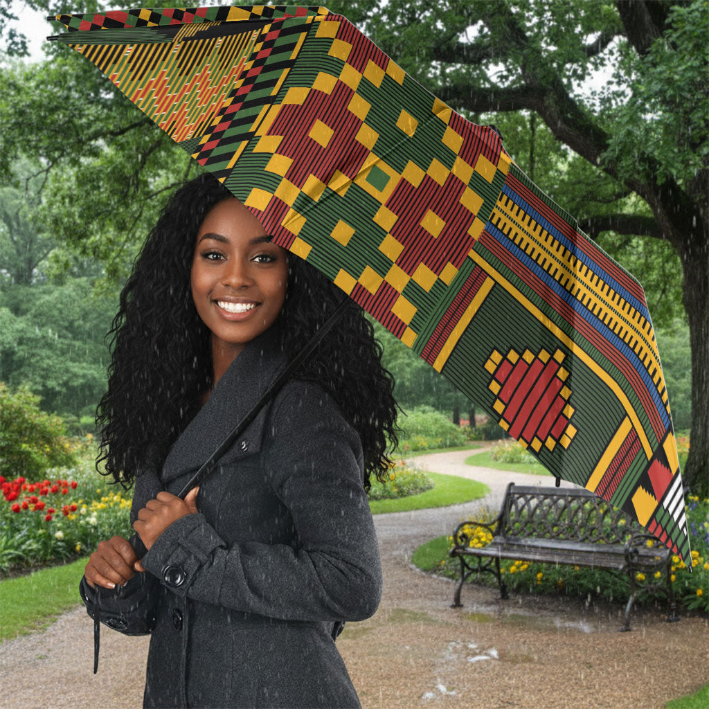 African American Quilt Kente Fusion Umbrella Version 2