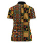 African American Quilt Kente Fusion Women Polo Shirt Version 2
