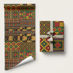 African American Quilt Kente Fusion Wrapping Paper Version 2