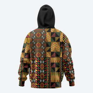 African American Quilt Kente Fusion Zip Hoodie Version 2