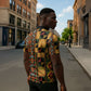 African American Quilt Kente Fusion Zipper Polo Shirt Version 2
