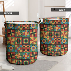 African American Quilt Inspired Laundry Basket Freedom Quilt Symbolic Patchwork