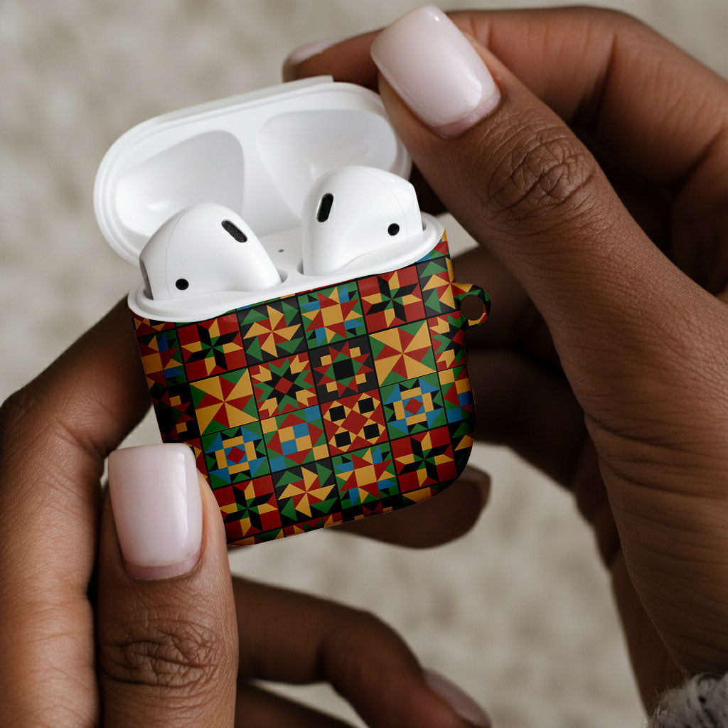 African American Quilt Inspired AirPods Case Freedom Quilt Symbolic Patchwork