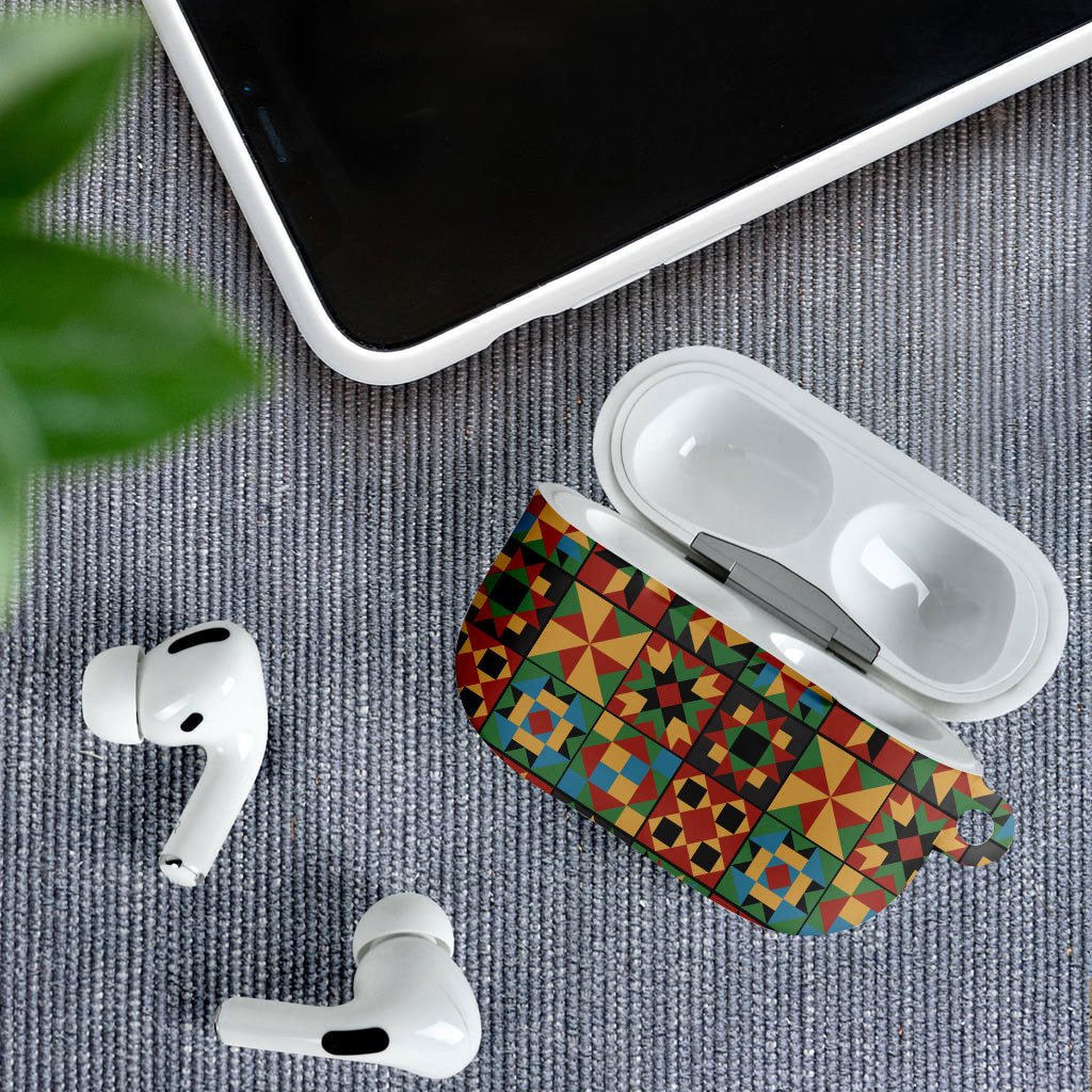 African American Quilt Inspired AirPods Case Freedom Quilt Symbolic Patchwork