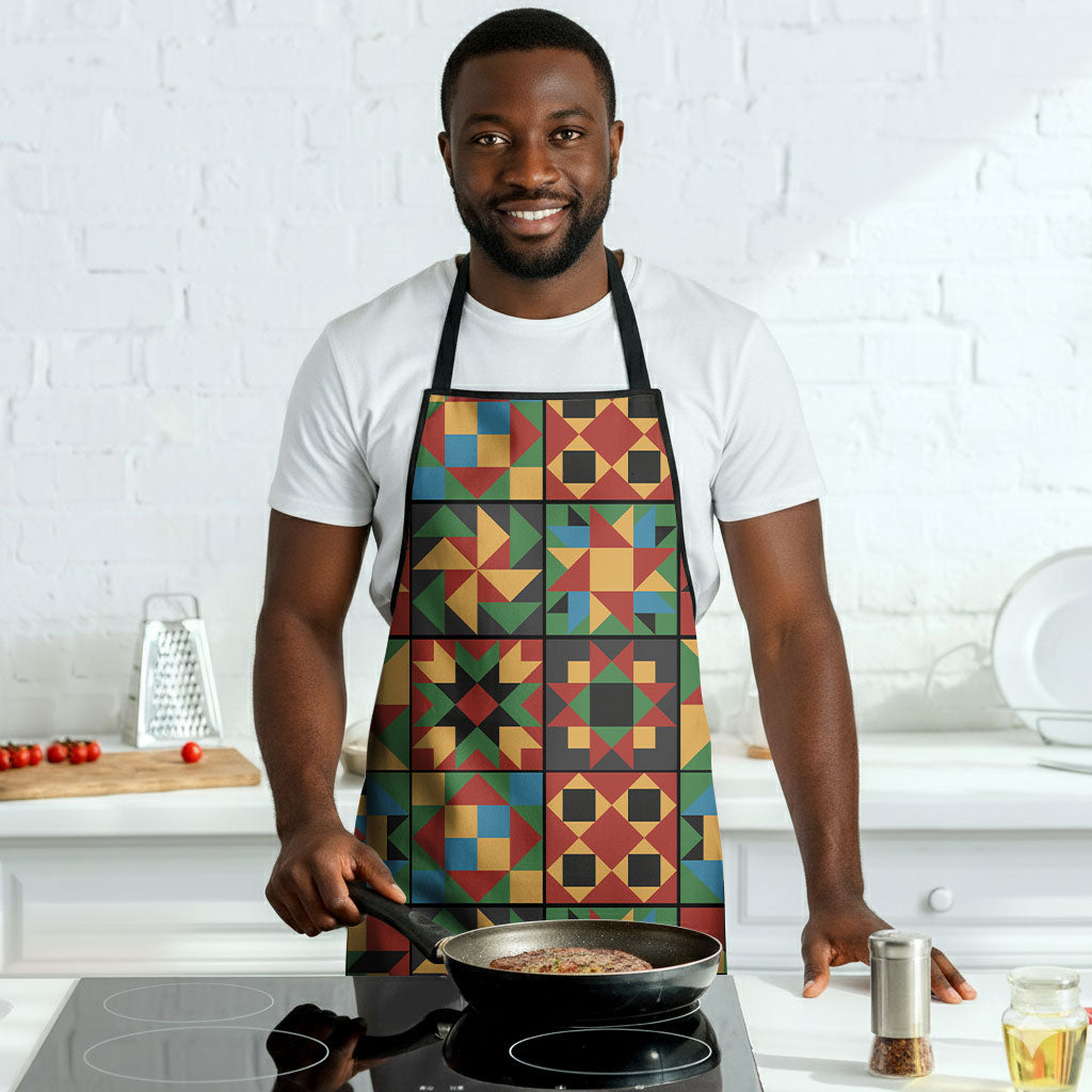 African American Quilt Inspired Apron Freedom Quilt Symbolic Patchwork