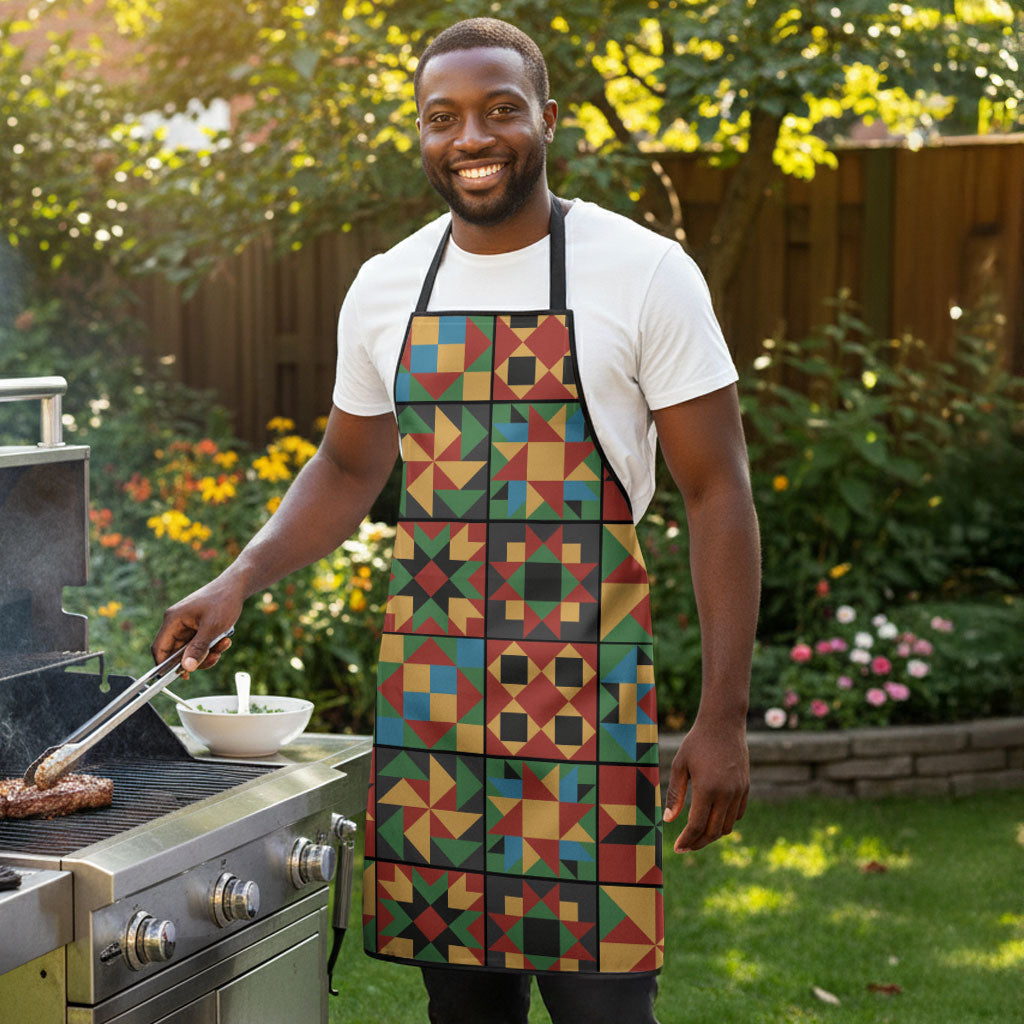African American Quilt Inspired Apron Freedom Quilt Symbolic Patchwork