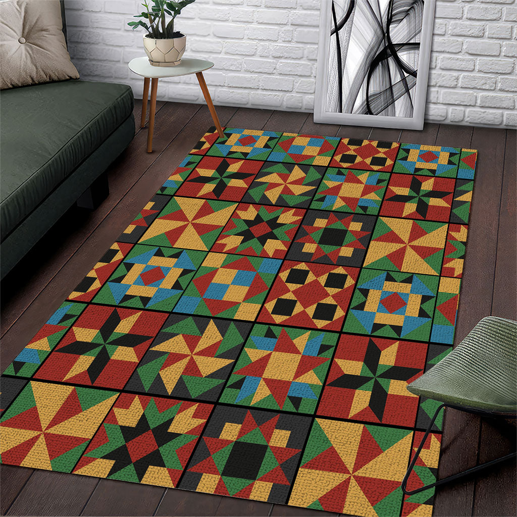 African American Quilt Inspired Area Rug Freedom Quilt Symbolic Patchwork