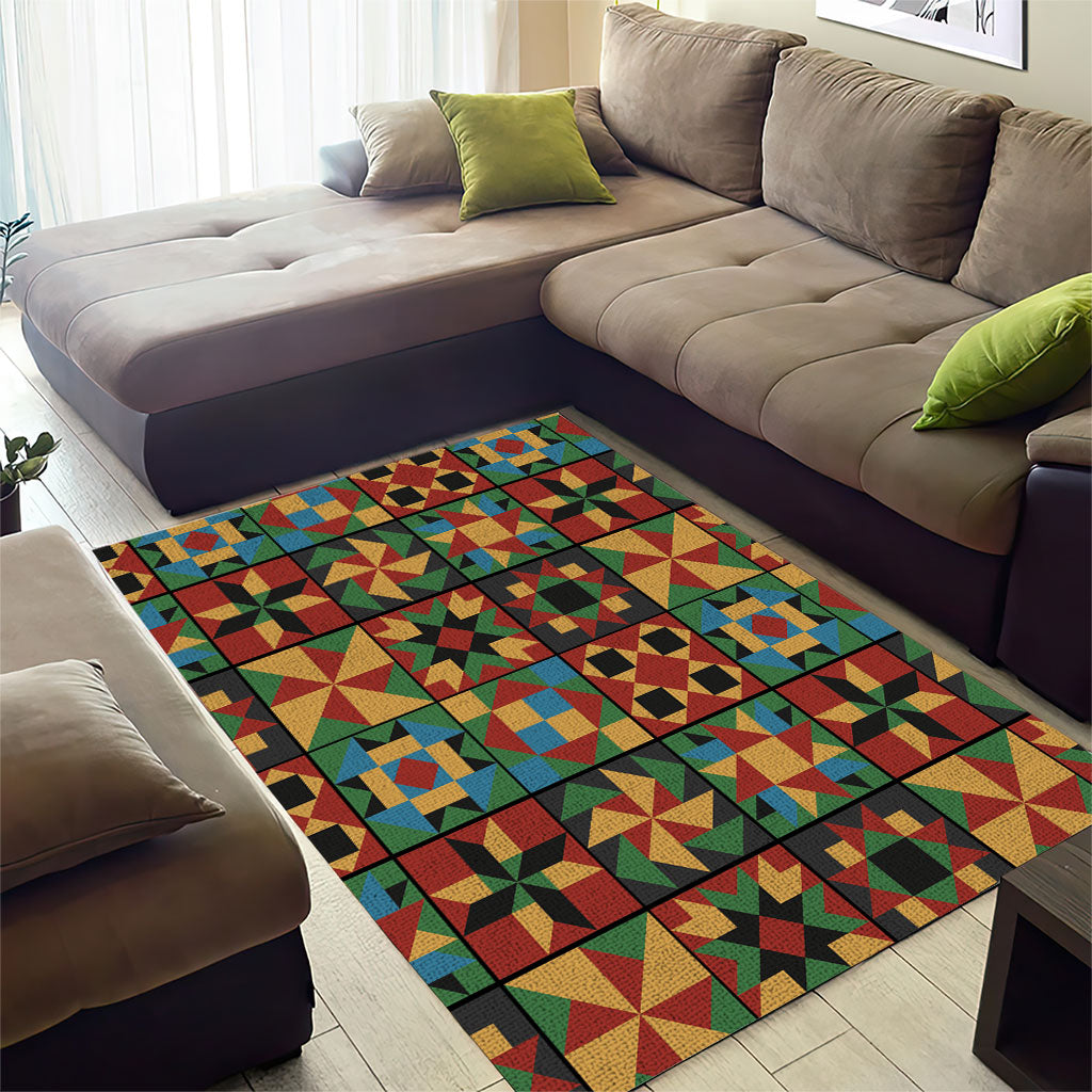 African American Quilt Inspired Area Rug Freedom Quilt Symbolic Patchwork