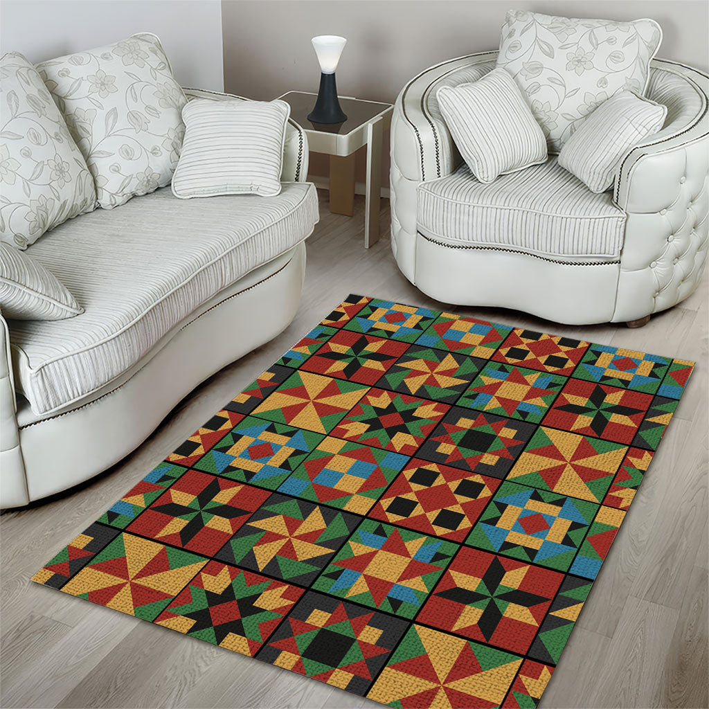 African American Quilt Inspired Area Rug Freedom Quilt Symbolic Patchwork
