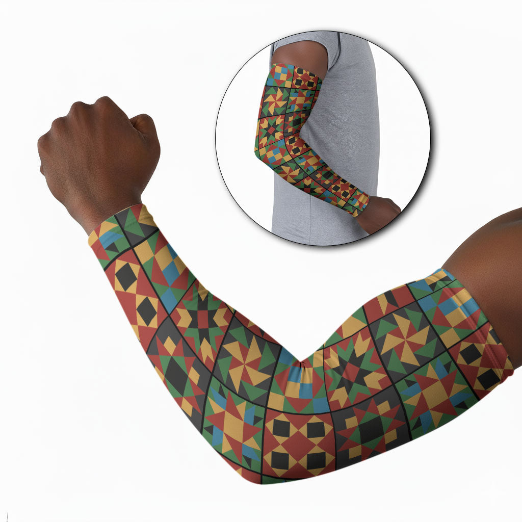 African American Quilt Inspired Arm Sleeves Freedom Quilt Symbolic Patchwork