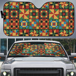African American Quilt Inspired Auto Sun Shade Freedom Quilt Symbolic Patchwork