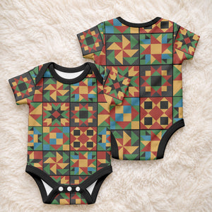 African American Quilt Inspired Baby Onesie Freedom Quilt Symbolic Patchwork