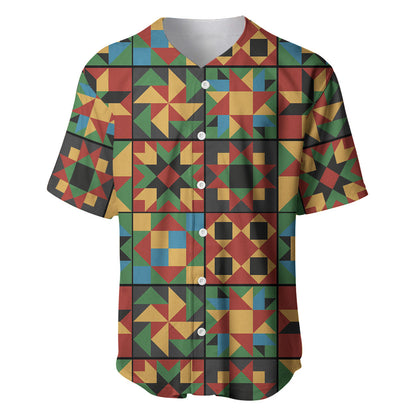 African American Quilt Inspired Baseball Jersey Freedom Quilt Symbolic Patchwork