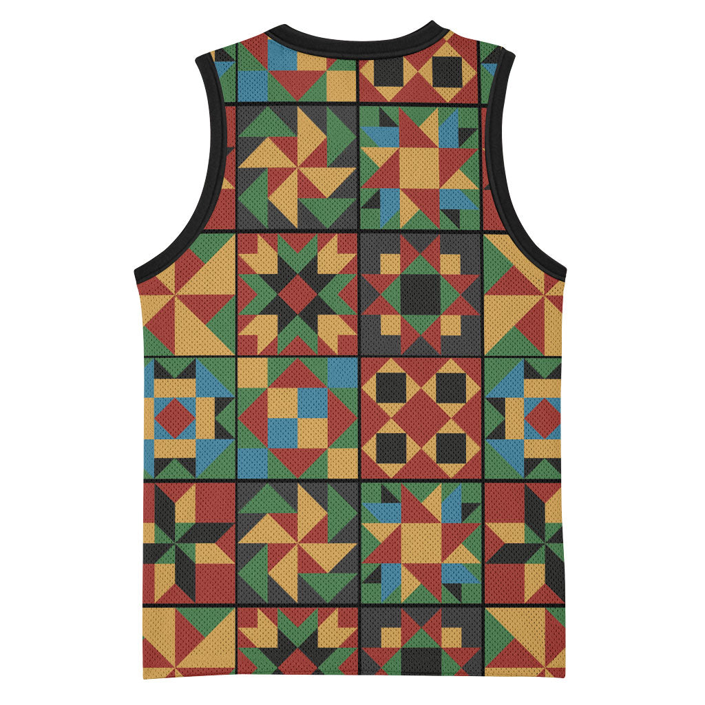 African American Quilt Inspired Basketball Jersey Freedom Quilt Symbolic Patchwork