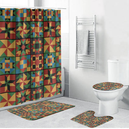 African American Quilt Inspired Bathroom Set Freedom Quilt Symbolic Patchwork