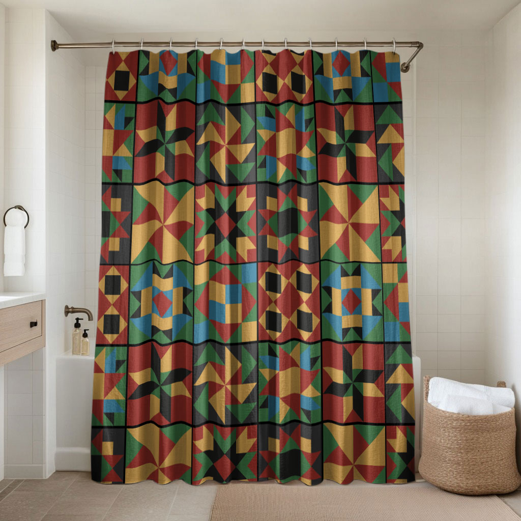 African American Quilt Inspired Bathroom Set Freedom Quilt Symbolic Patchwork