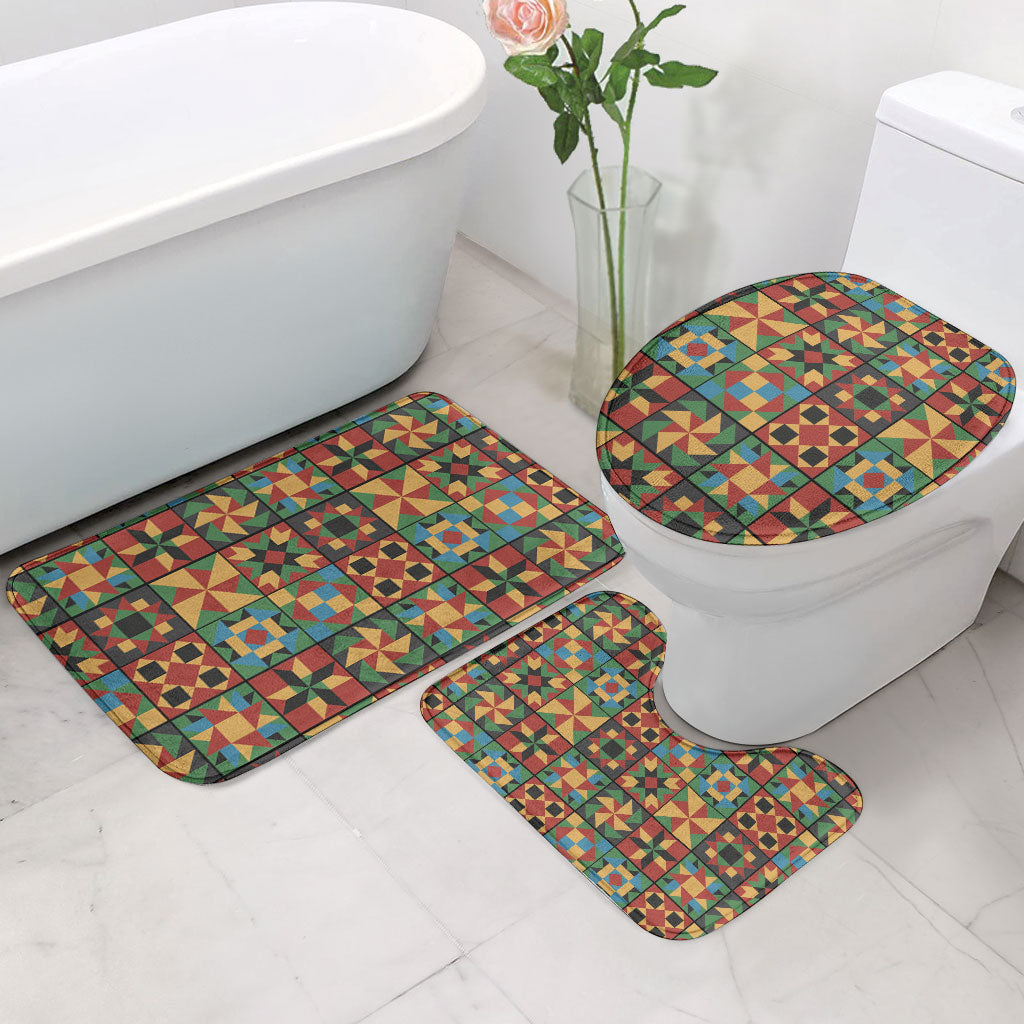 African American Quilt Inspired Bathroom Set Freedom Quilt Symbolic Patchwork