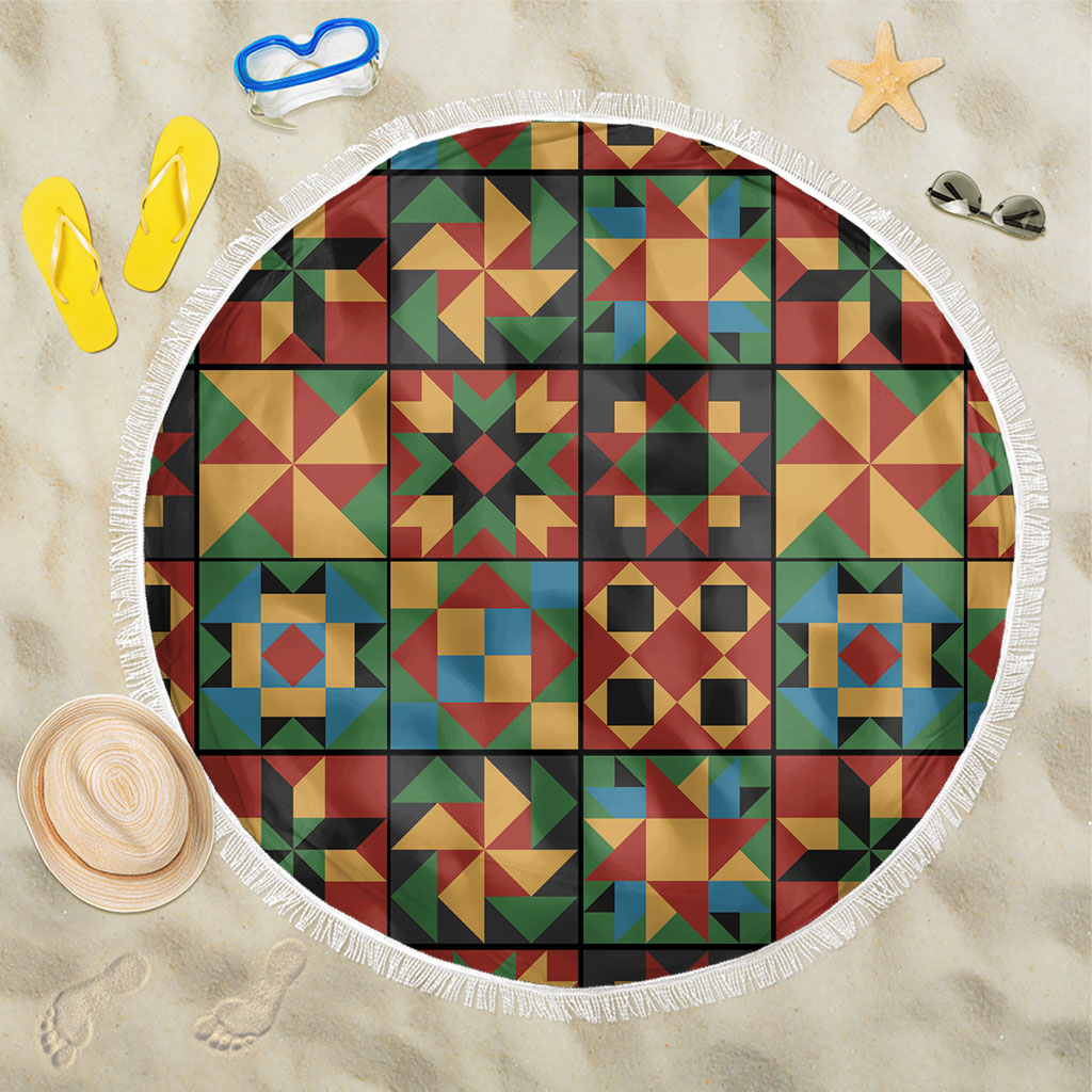 African American Quilt Inspired Beach Blanket Freedom Quilt Symbolic Patchwork