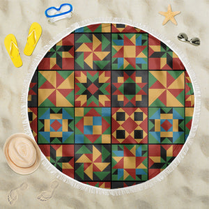 African American Quilt Inspired Beach Blanket Freedom Quilt Symbolic Patchwork
