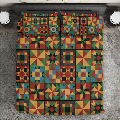 African American Quilt Inspired Bedding Set Freedom Quilt Symbolic Patchwork