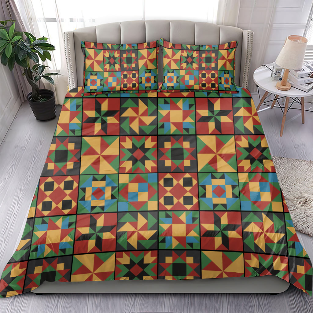 African American Quilt Inspired Bedding Set Freedom Quilt Symbolic Patchwork
