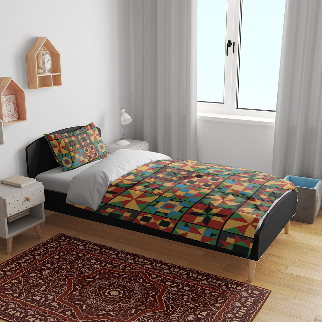 African American Quilt Inspired Bedding Set Freedom Quilt Symbolic Patchwork