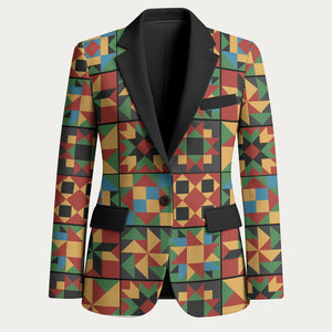 African American Quilt Inspired Blazer Freedom Quilt Symbolic Patchwork